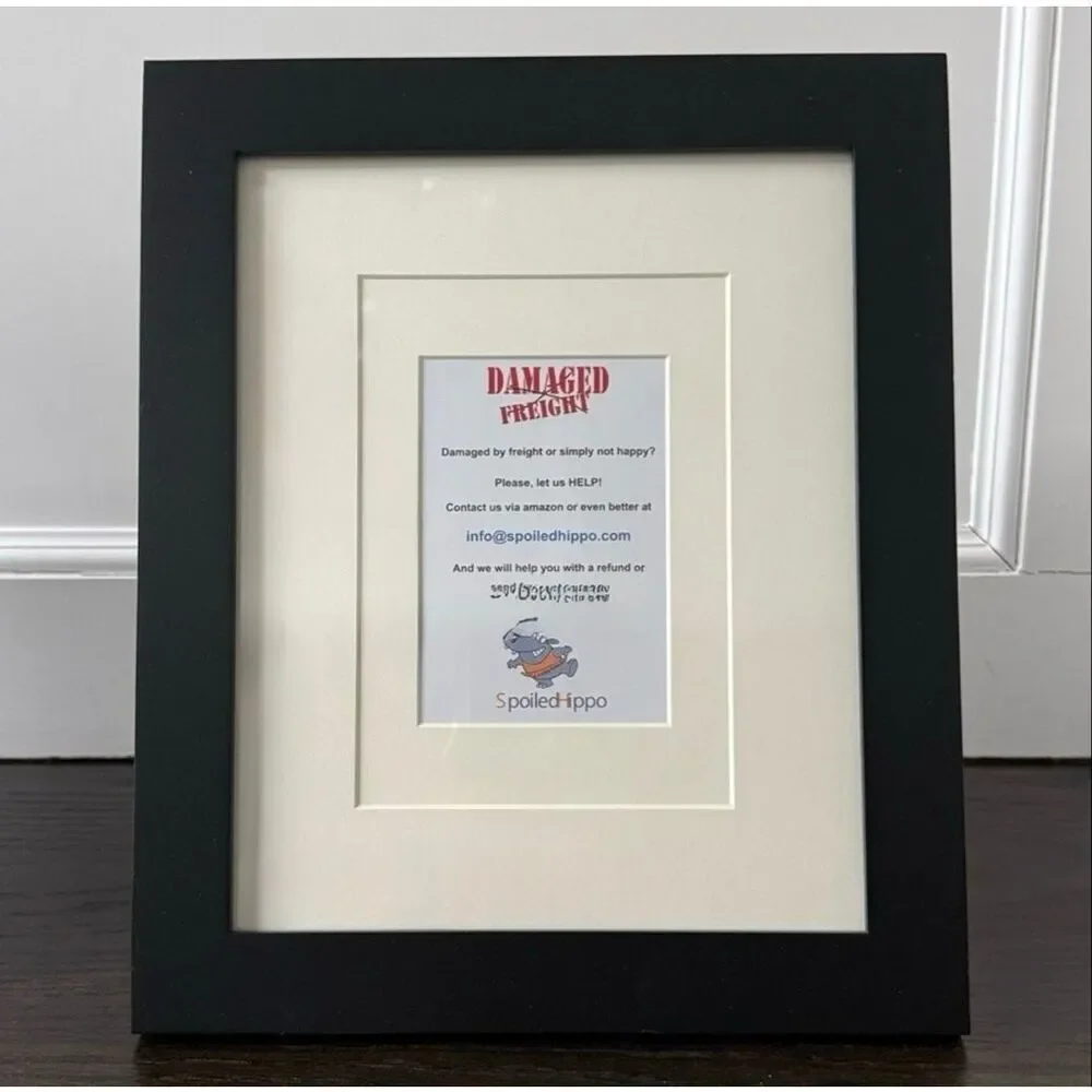 Set of 2 Black Wood Gallery Frames with Mats – 8x10 / 5x7 / 3x5